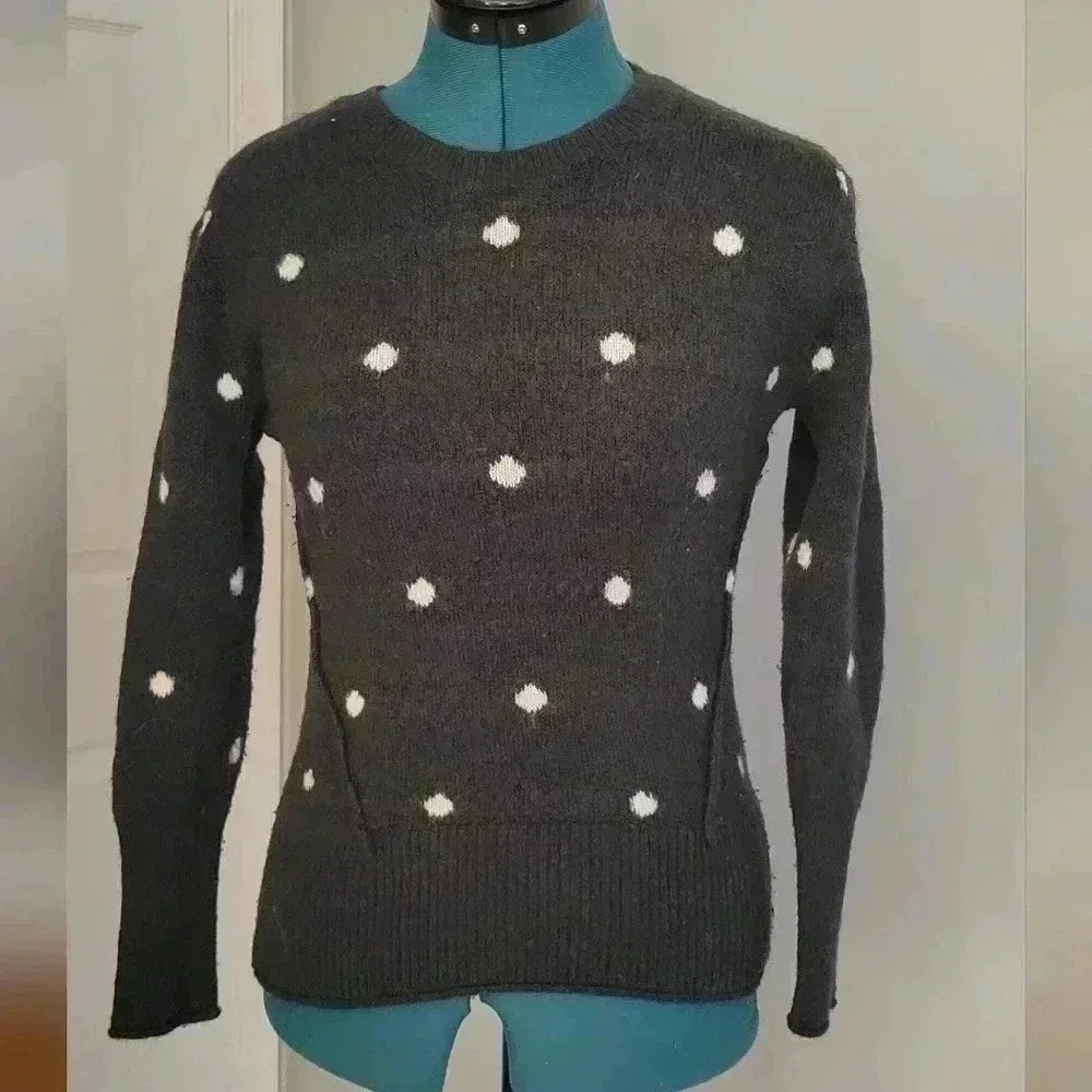 H&M Size Small Wool Blend Polka Dot Sweater